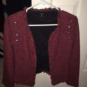 Black and Red jacket with silver buttons